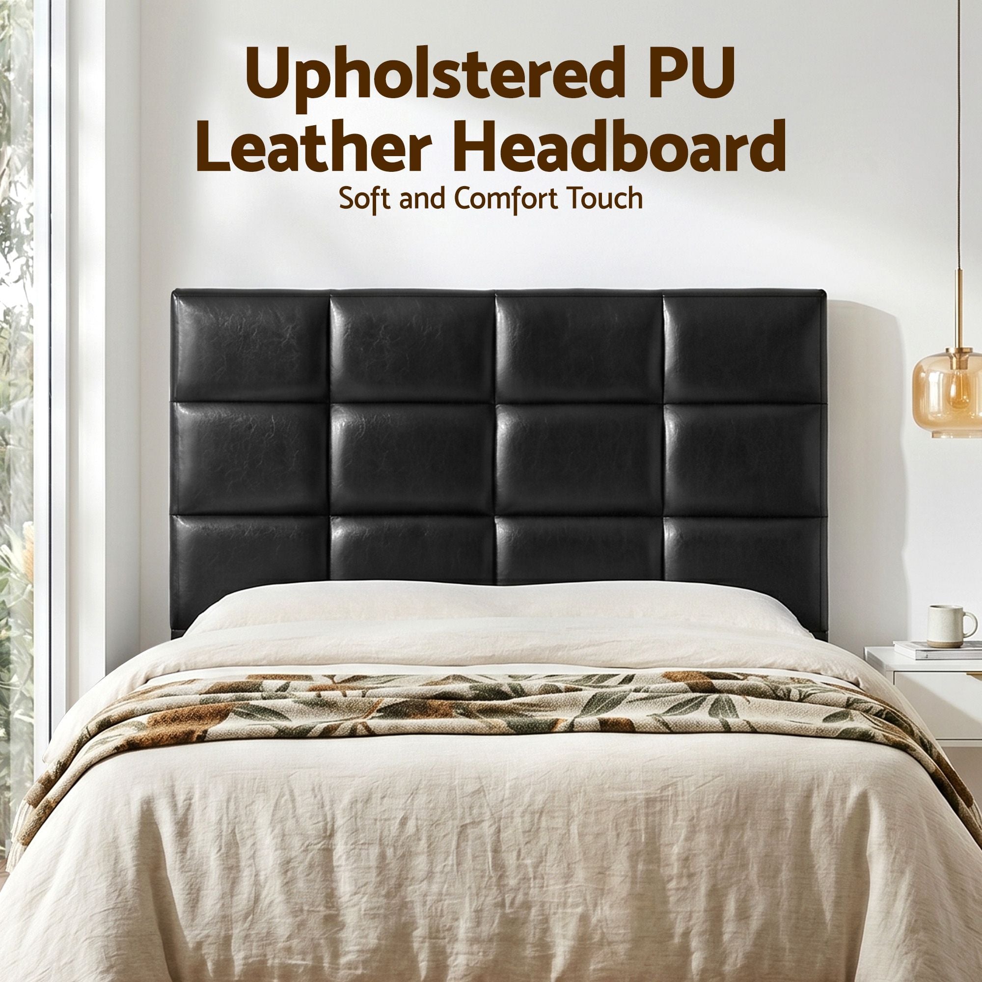 Artiss Bed Headboard Queen Bedhead PU Leather Black BED-HEAD-PLA-Q-BK