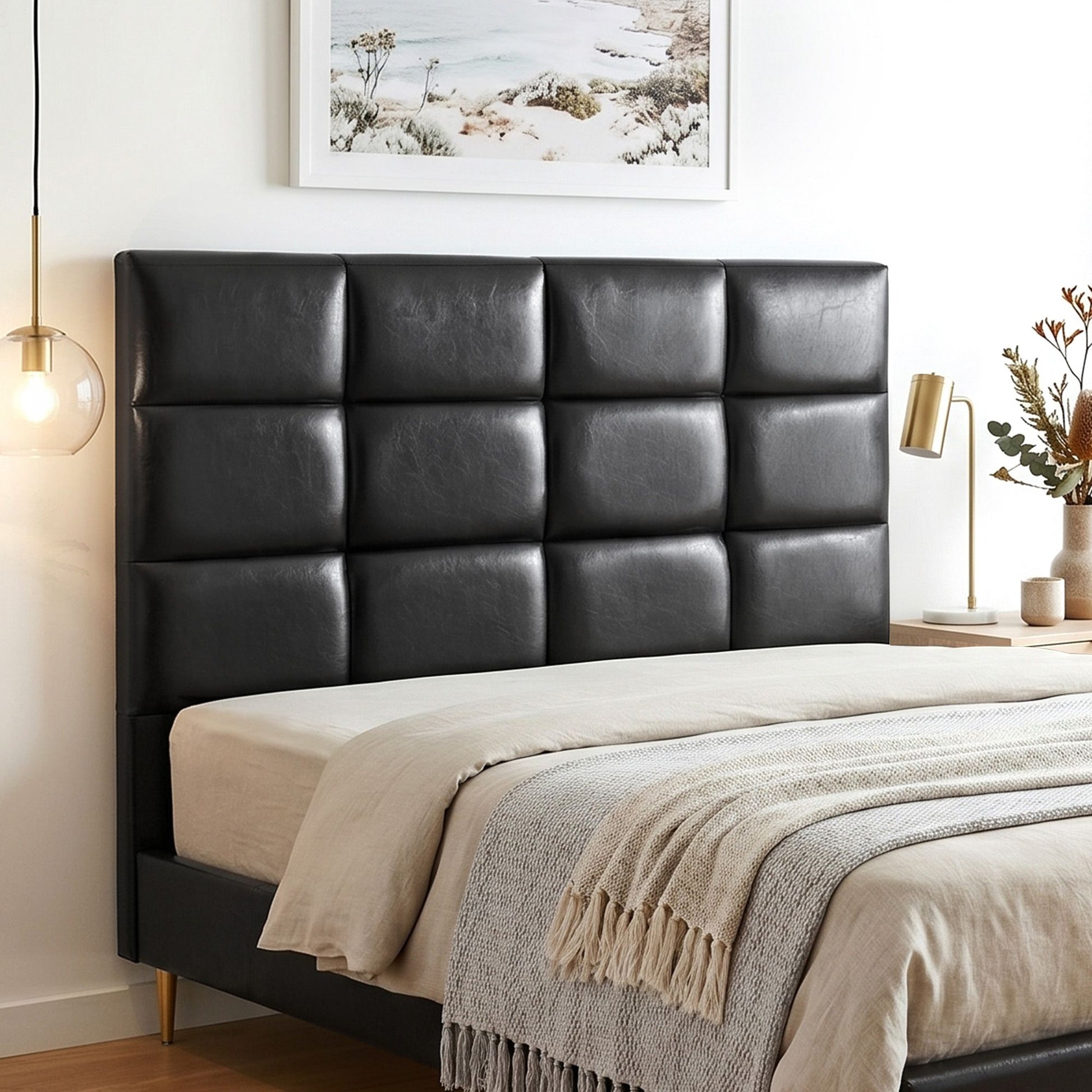 Artiss Bed Headboard Queen Bedhead PU Leather Black BED-HEAD-PLA-Q-BK
