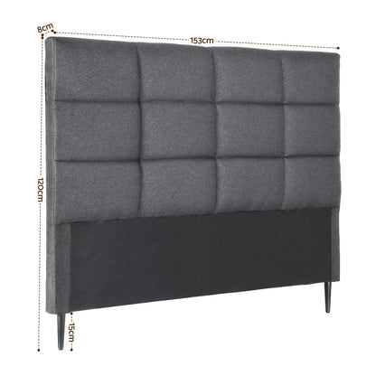 Artiss Bed Headboard Queen Bedhead Linen Fabric Charcoal BED-HEAD-PLA-Q-CHAR