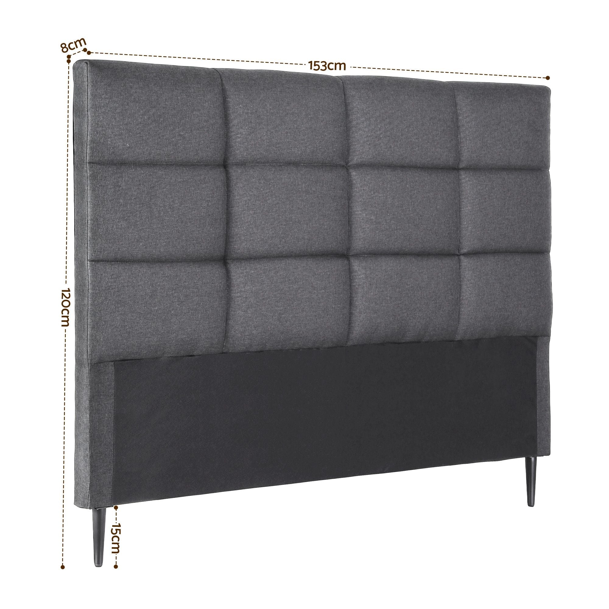 Artiss Bed Headboard Queen Bedhead Linen Fabric Charcoal