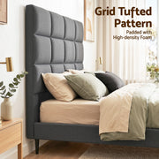 Artiss Bed Headboard Queen Bedhead Linen Fabric Charcoal