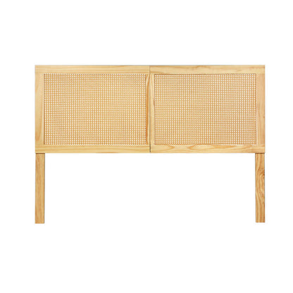 Artiss Bed Head Headboard Double Rattan - RIBO Pine BED-HEAD-RIBO-D-WD