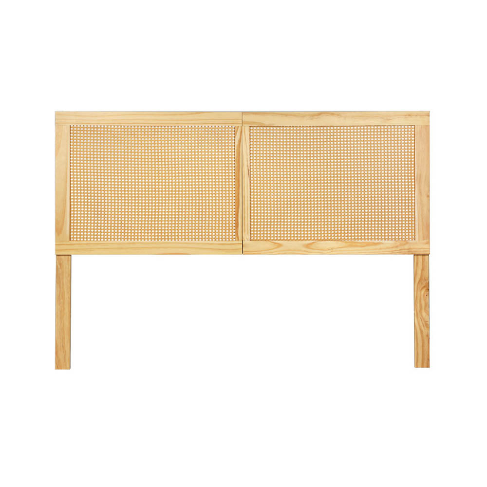 Artiss Bed Head Headboard Queen Rattan - RIBO Pine BED-HEAD-RIBO-Q-WD
