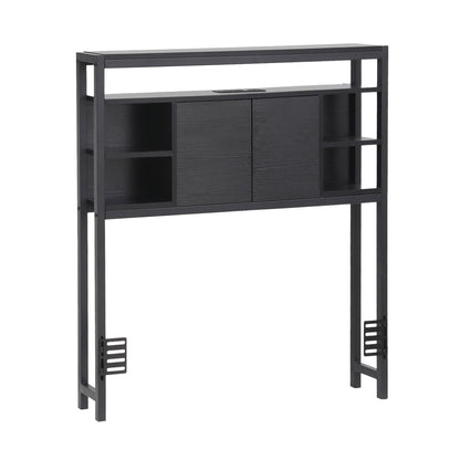 Artiss Bed Headboard King Single Storage Bedhead Charging Station Black BED-HEAD-SOR-KS-BK