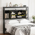 Artiss Bed Headboard King Single Storage Bedhead Charging Station Black
