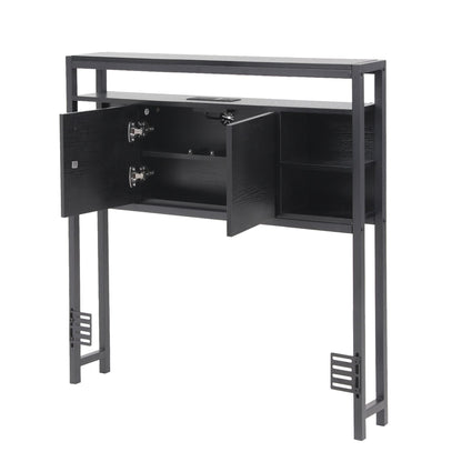 Artiss Bed Headboard King Single Storage Bedhead Charging Station Black BED-HEAD-SOR-KS-BK