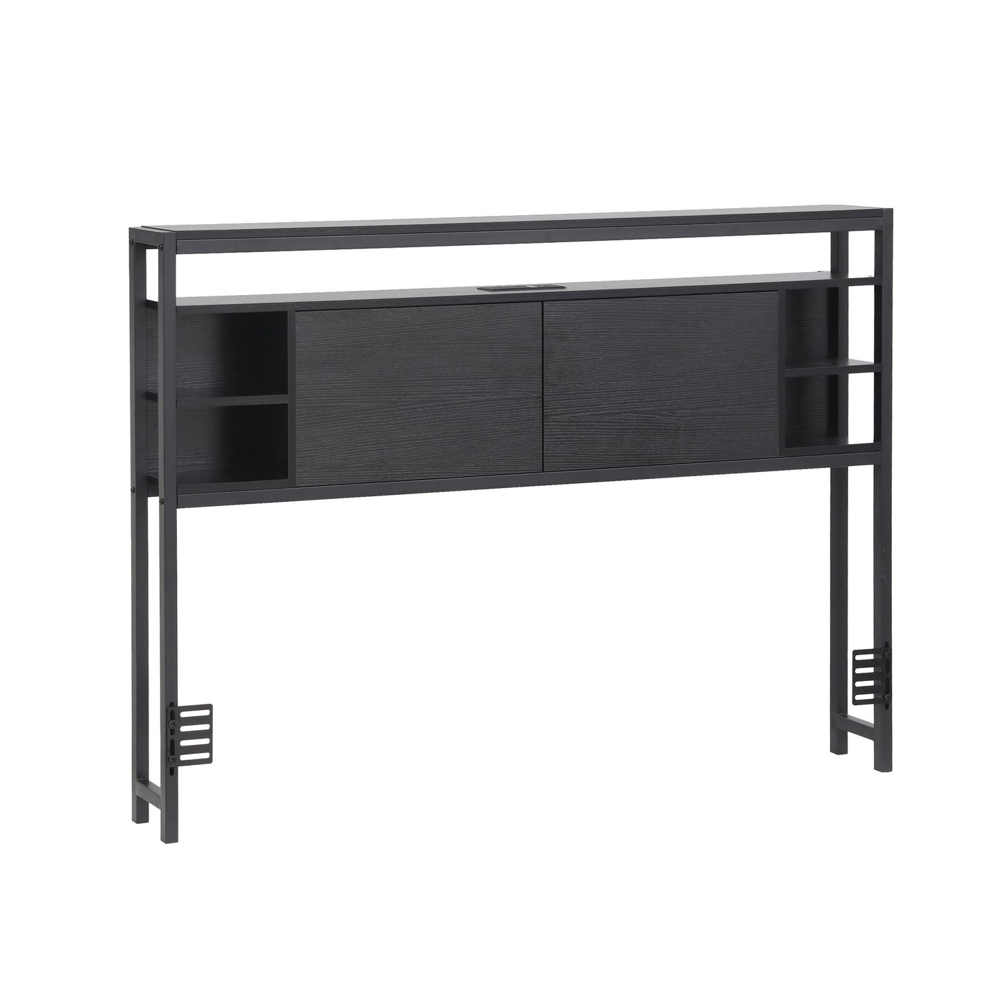 Artiss Bed Headboard Queen Storage Bedhead Charging Station Black BED-HEAD-SOR-Q-BK