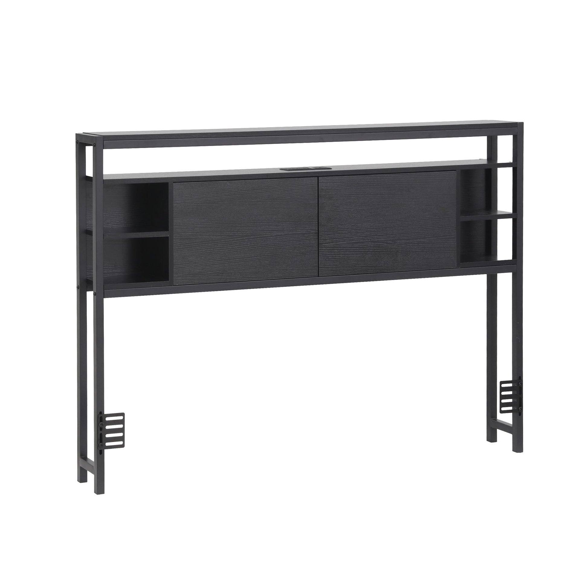 Artiss Bed Headboard Queen Storage Bedhead Charging Station Black BED-HEAD-SOR-Q-BK