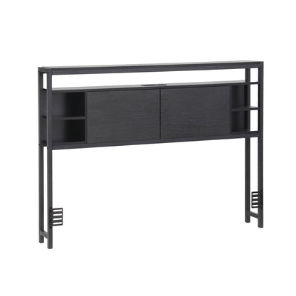 Artiss Bed Headboard Queen Storage Bedhead Charging Station Black BED-HEAD-SOR-Q-BK