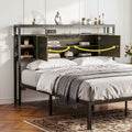 Artiss Bed Headboard Queen Storage Bedhead Charging Station Black