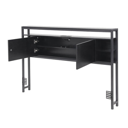 Artiss Bed Headboard Queen Storage Bedhead Charging Station Black BED-HEAD-SOR-Q-BK