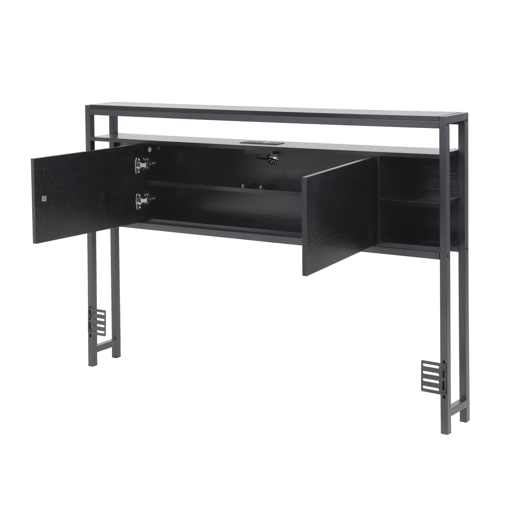 Artiss Bed Headboard Queen Storage Bedhead Charging Station Black