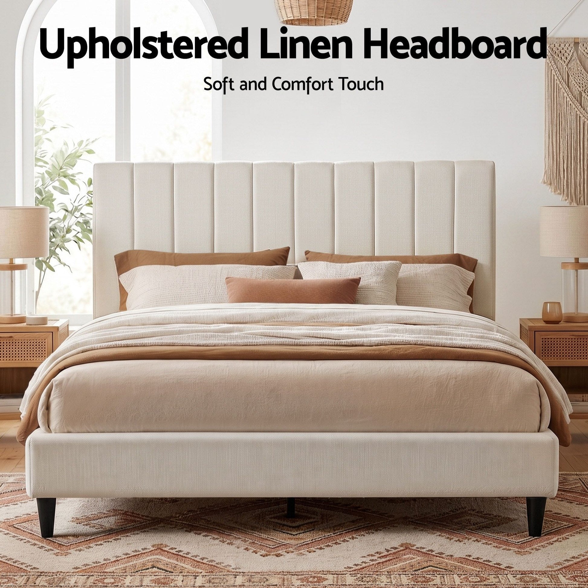 Artiss Bed Head Headboard King Linen 183CM - Beige BED-HEAD-VELA-K-BG