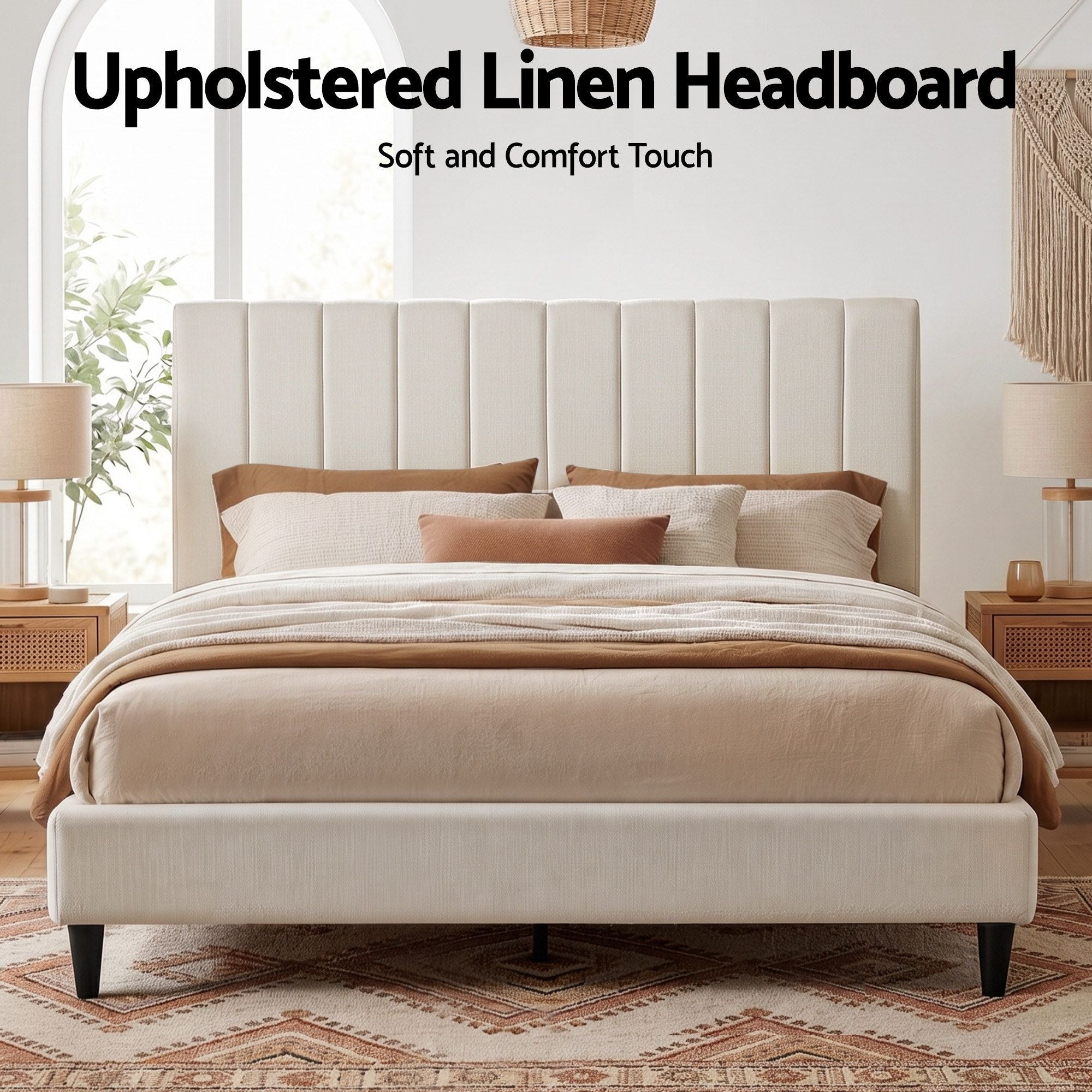 Artiss Bed Head Headboard King Linen 183CM - Beige