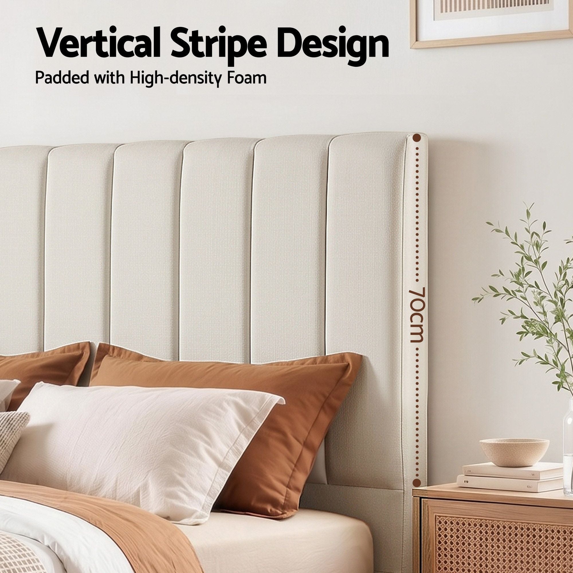 Artiss Bed Head Headboard King Linen 183CM - Beige
