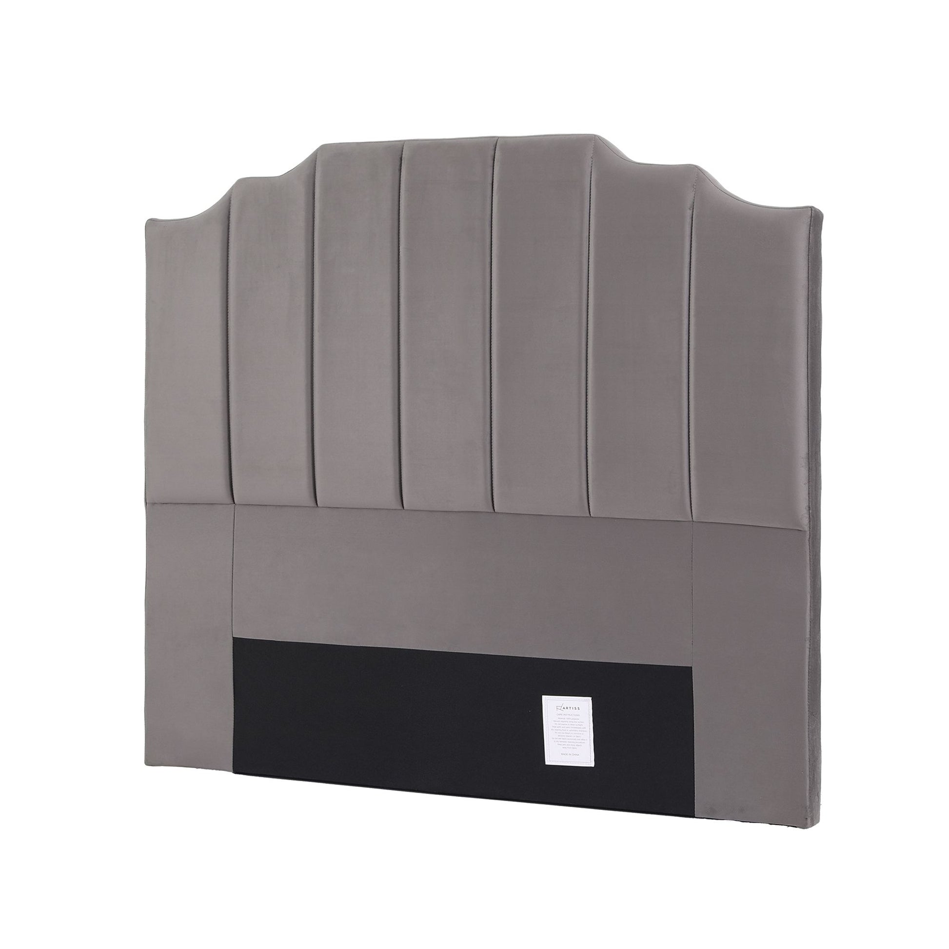 Artiss Bed Head Headboard Double Velvet 138CM - Grey BED-HEAD-WING-D-GY