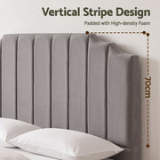 Artiss Bed Head Headboard King Velvet 183CM - Grey