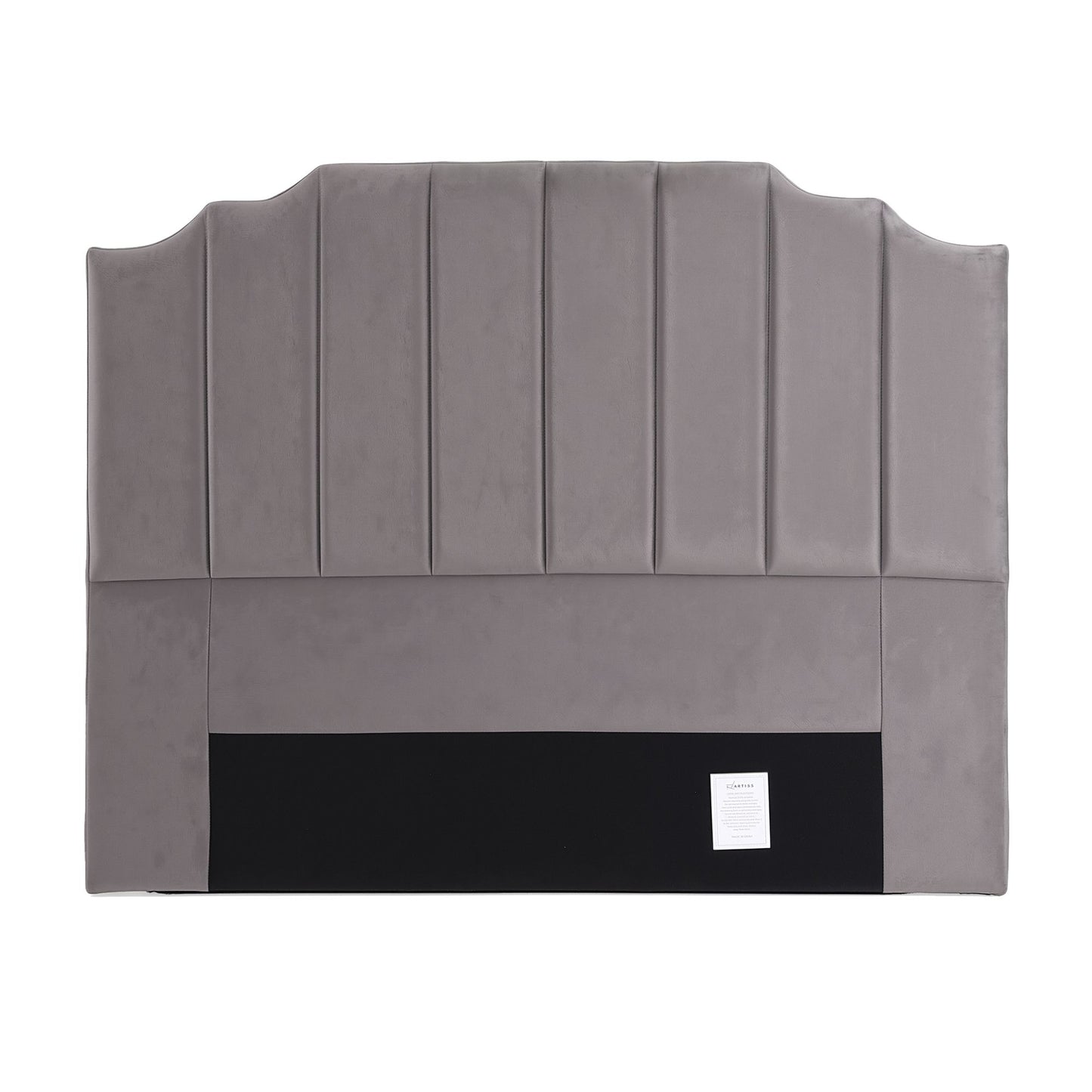 Artiss Bed Head Headboard Queen Velvet 153CM - Grey BED-HEAD-WING-Q-GY