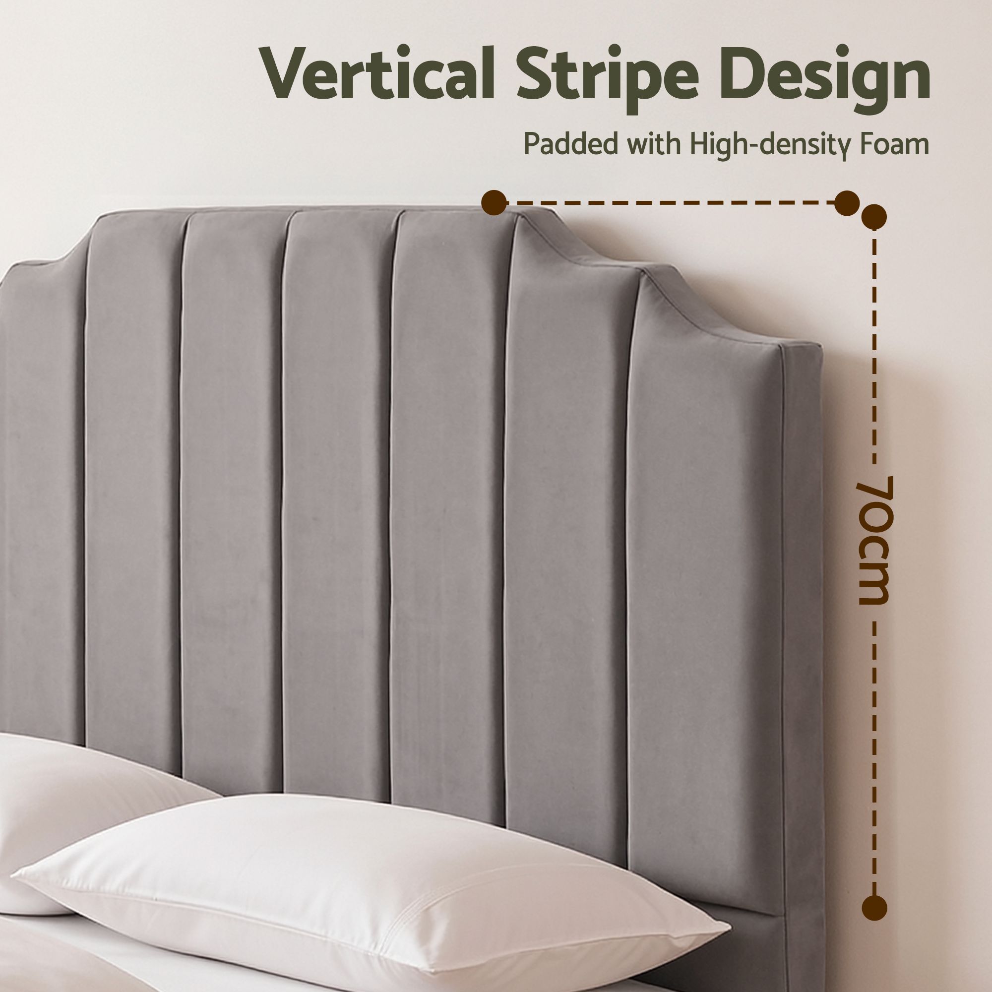 Artiss Bed Head Headboard Queen Velvet 153CM - Grey