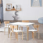 Keezi 5PCS Kids Table and Chairs Set Activity Toy Play Desk BENT-B-KID-TAB02-NT-WH