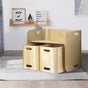Keezi 3PCS Kids Table and Chairs Set Multifunctional Storage Desk BENT-B-KID-TAB03-NT