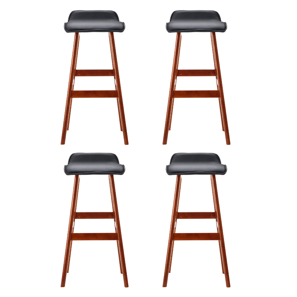 Artiss 4x Bar Stools Wooden Stool Black BENT-C-077-BKX4