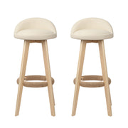 Artiss 2x Bar Stools Padded Leather Wooden Beige BENT-C-9004H-BGX2