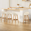 Artiss 4x Bar Stools Padded Leather Wooden Beige BENT-C-9004H-BGX4