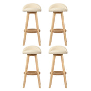 Artiss 4x Bar Stools Padded Leather Wooden Beige BENT-C-9004H-BGX4