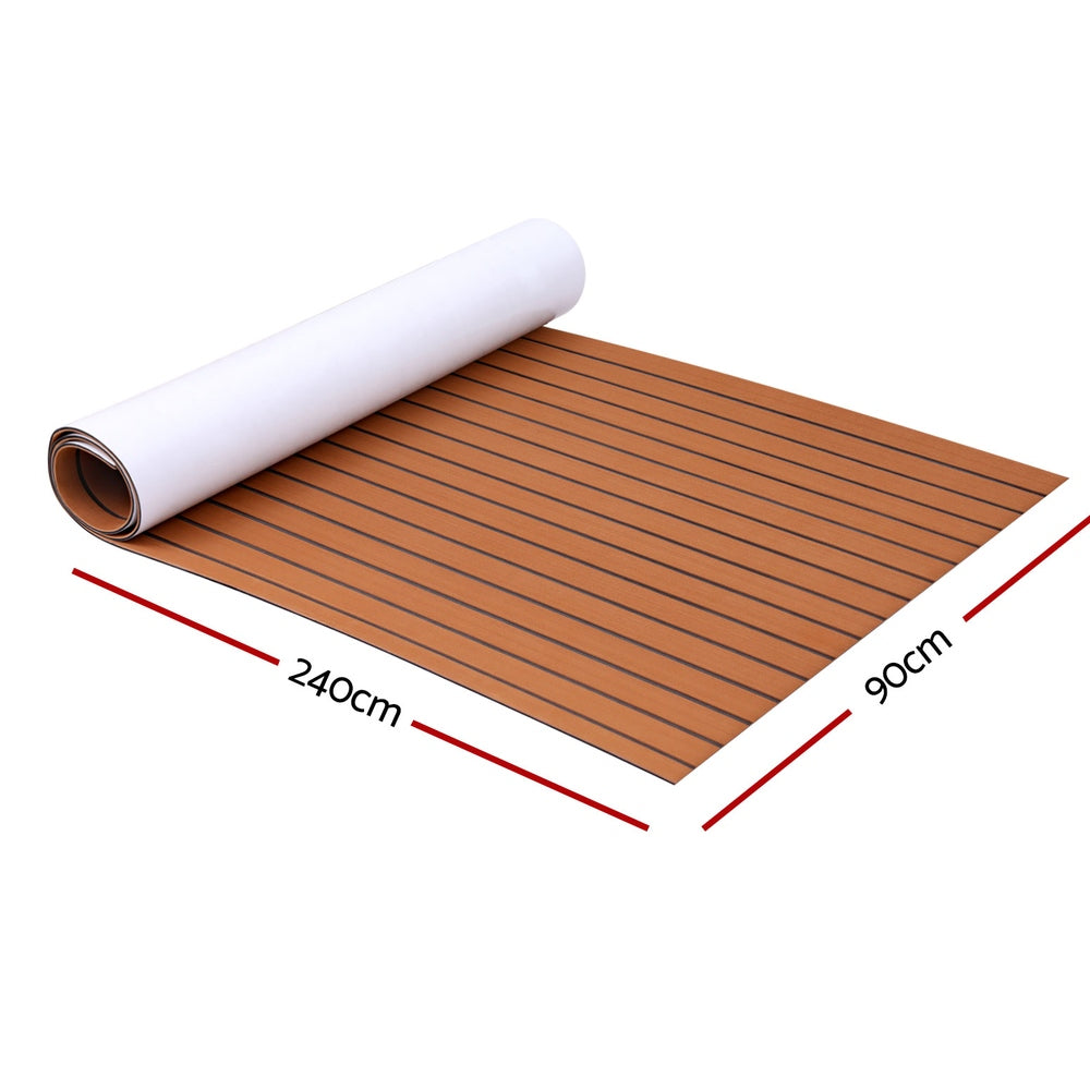 Seamanship EVA Foam Boat Flooring Mat Decking Sheet 240x90x0.6cm Dark Brown BF-240X90-D-BR