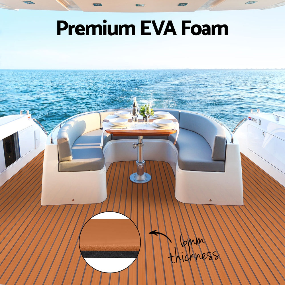 Seamanship EVA Foam Boat Flooring Mat Decking Sheet 240x90x0.6cm Dark Brown BF-240X90-D-BR