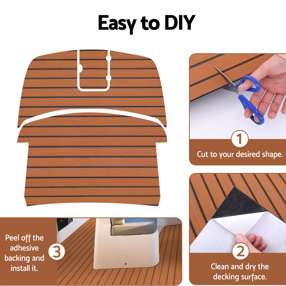 Seamanship EVA Foam Boat Flooring Mat Decking Sheet 240x90x0.6cm Dark Brown BF-240X90-D-BR
