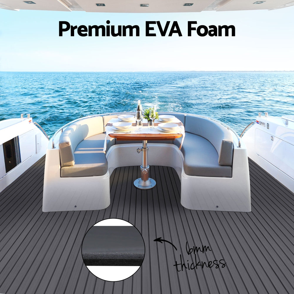 Seamanship EVA Foam Boat Flooring Mat Decking Sheet 240x90x0.6cm Dark Grey Decor BF-240X90-D-GR