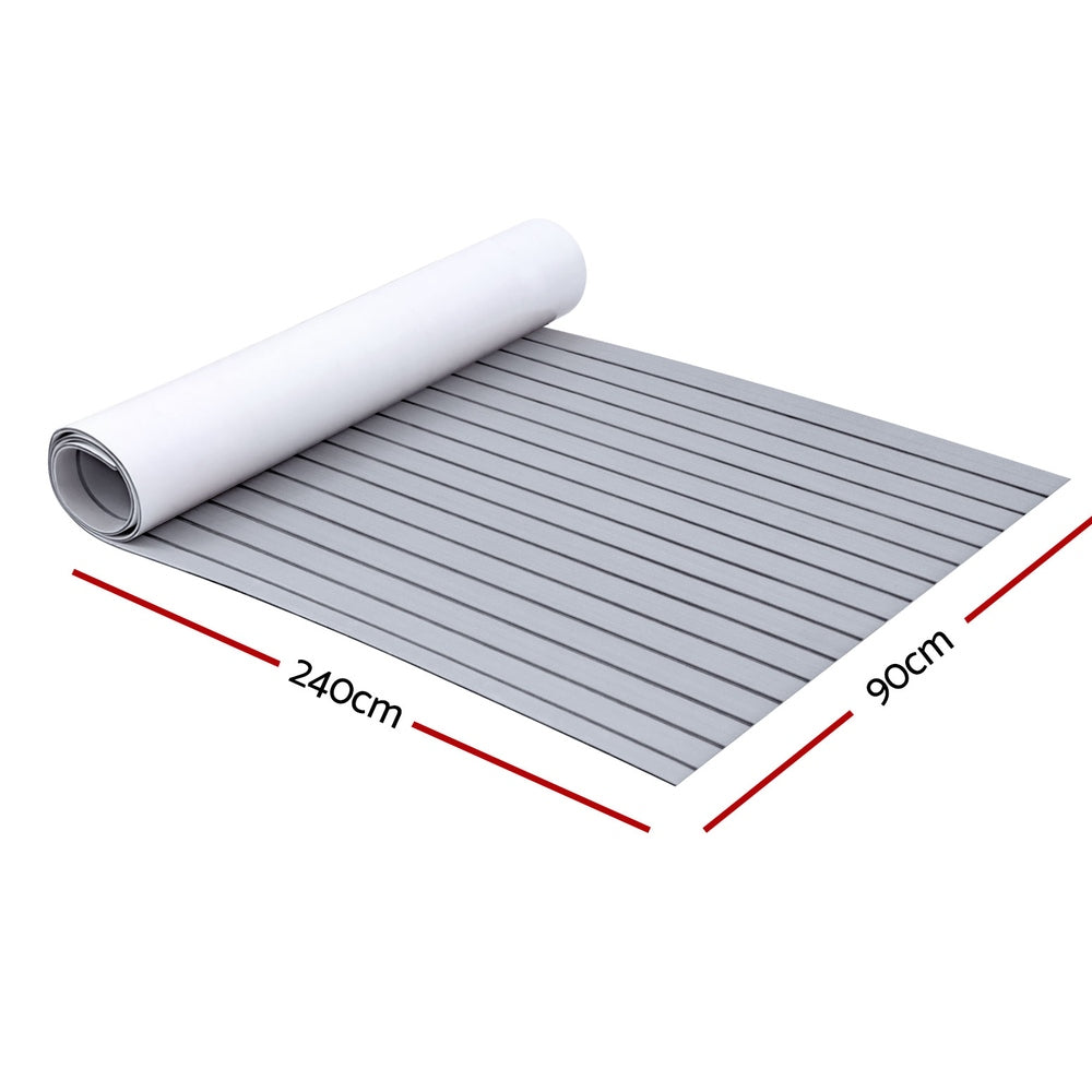 Seamanship EVA Foam Boat Flooring Mat Decking Sheet 240x90x0.6cm Light Grey BF-240X90-L-GR