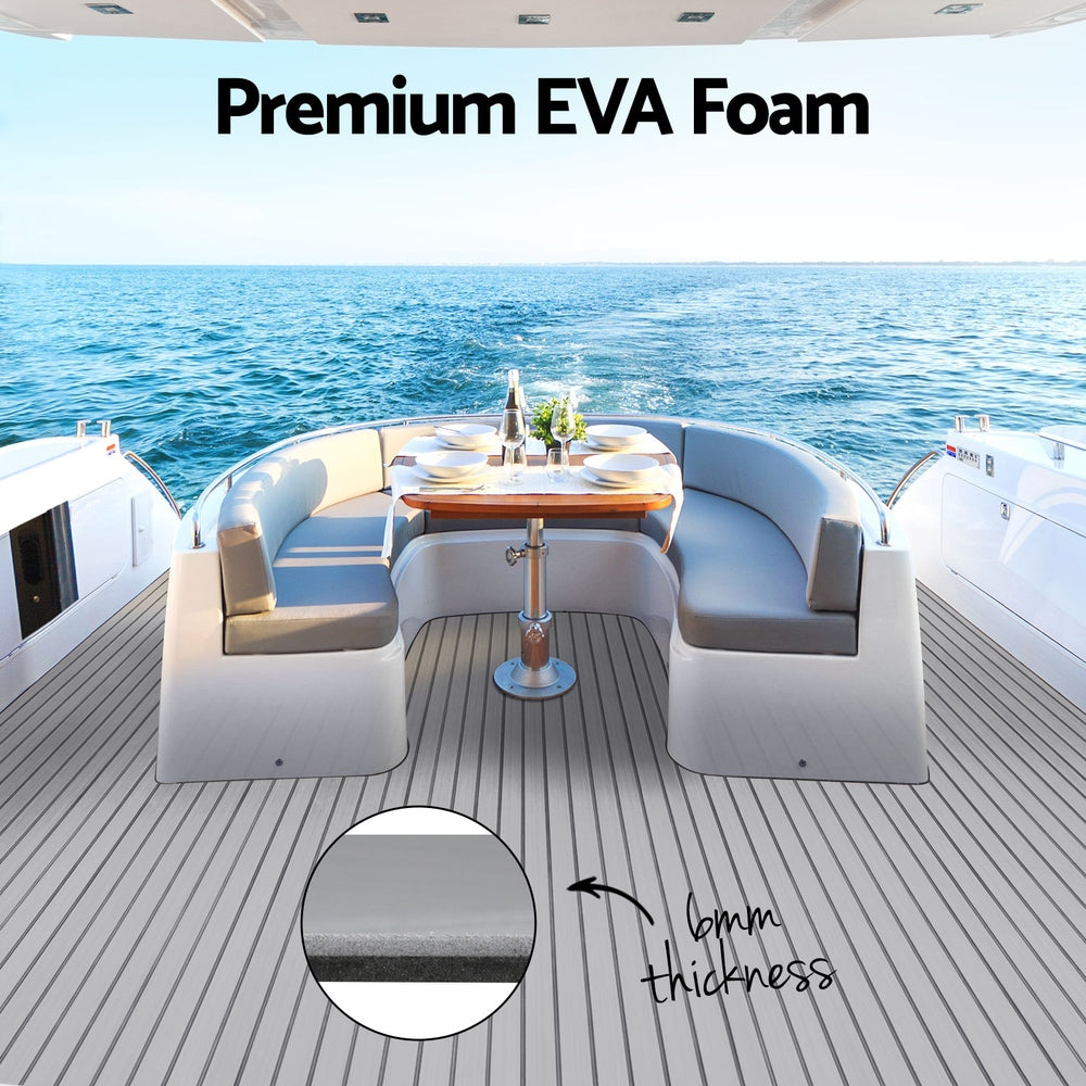 Seamanship EVA Foam Boat Flooring Mat Decking Sheet 240x90x0.6cm Light Grey BF-240X90-L-GR