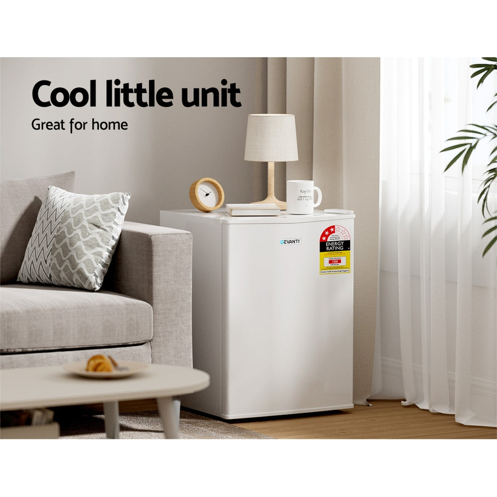 Devanti 70L Portable Mini Bar Fridge - White BF-70L-WH