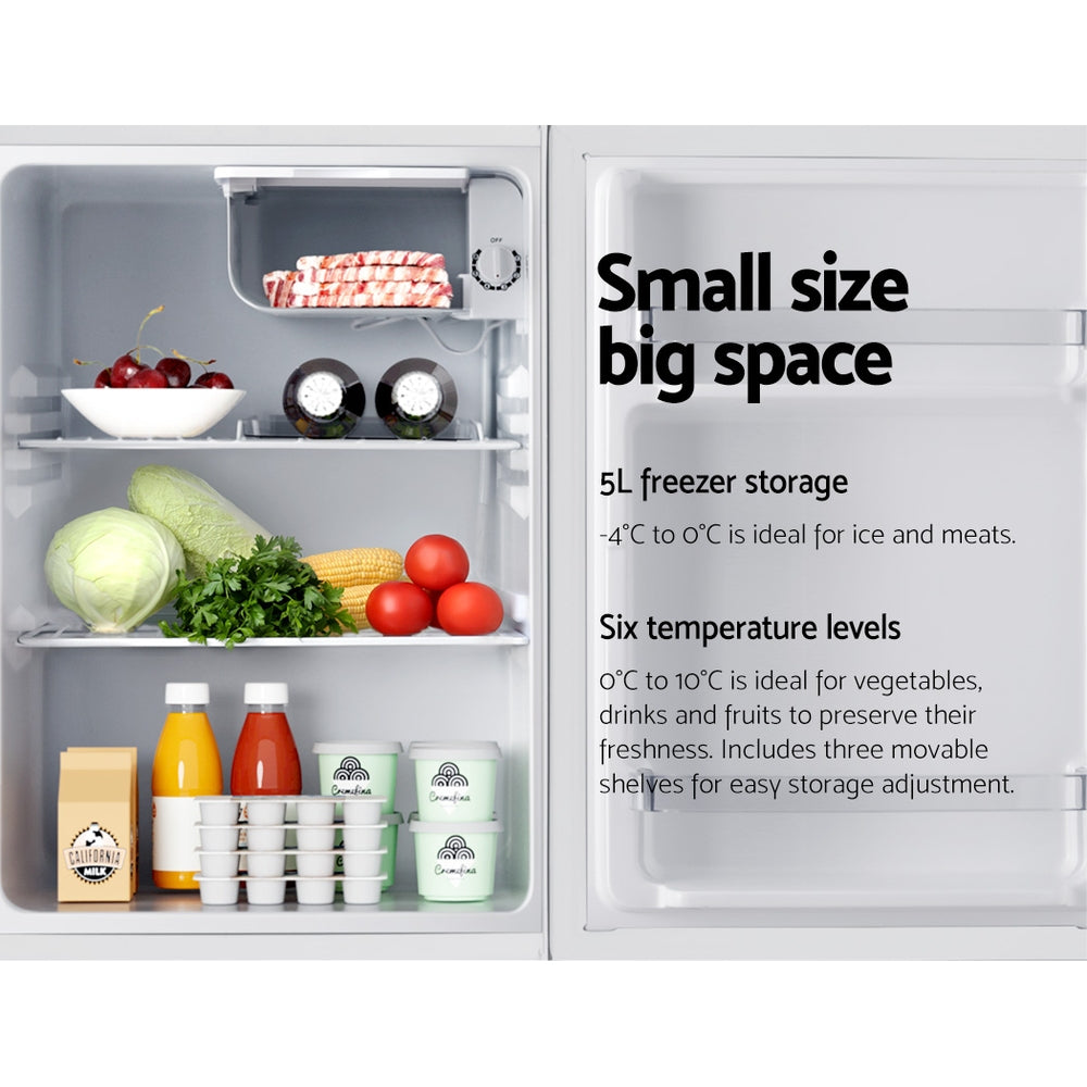 Devanti 70L Portable Mini Bar Fridge - White BF-70L-WH