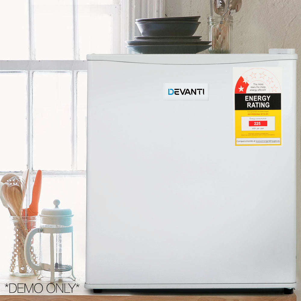 Devanti 70L Portable Mini Bar Fridge - White BF-70L-WH