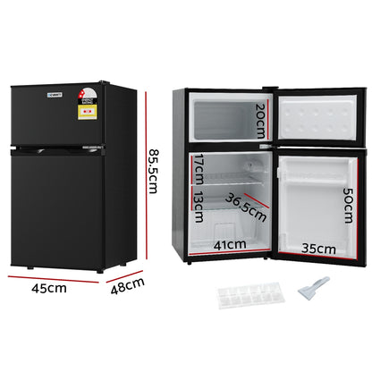 Devanti 85L Bar Fridge Mini Freezer Refrigerator Black BF-F-D-90L-BK