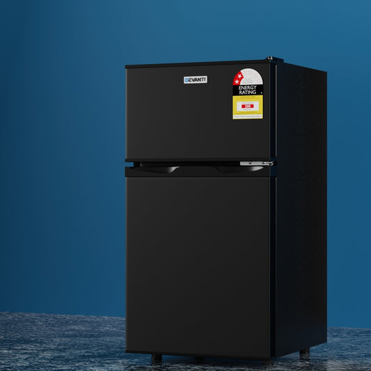 Devanti 85L Bar Fridge Mini Freezer Refrigerator Black BF-F-D-90L-BK