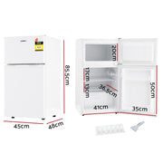 Devanti 85L Bar Fridge Mini Freezer Refrigerator White