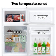 Devanti 85L Bar Fridge Mini Freezer Refrigerator White