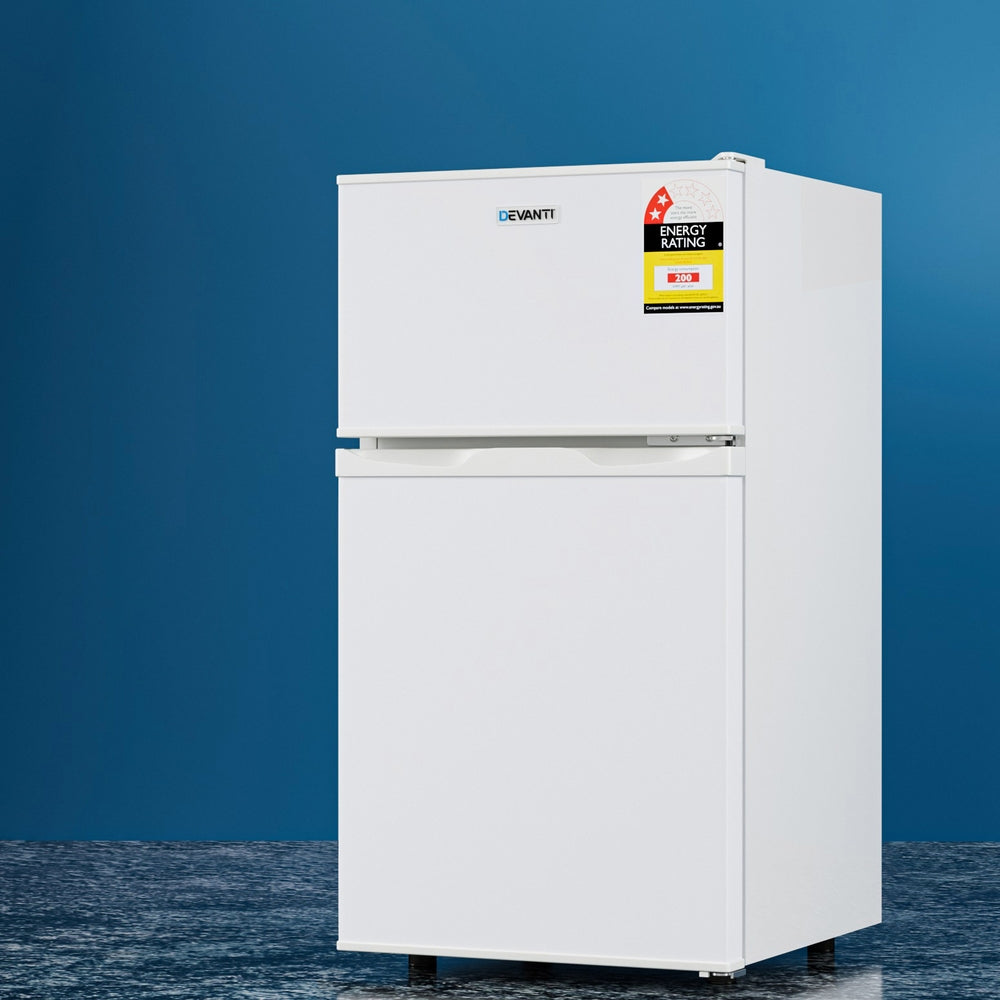 Devanti 85L Bar Fridge Mini Freezer Refrigerator White