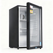 Devanti 105L Bar Fridge Glass Door Mini Fridge Countertop Cooler Black BF-F-G-105L-BK