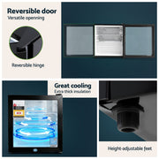 Devanti 40L Bar Fridge Glass Door Mini Fridge Countertop Cooler Black BF-F-G-40L-BK