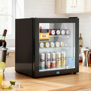Devanti 40L Bar Fridge Glass Door Mini Fridge Countertop Cooler Black BF-F-G-40L-BK