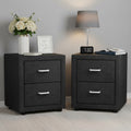 Artiss 2X Bedside Table 2 Drawers Fabric - CADEN Charcoal BFRAME-E-BSIDE-CHARX2