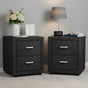 Artiss 2X Bedside Table 2 Drawers Fabric - CADEN Charcoal BFRAME-E-BSIDE-CHARX2