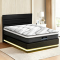 Artiss RGB LED Queen Bed Frame with 32cm Giselle Mattress Set BFRAME-E-LUMI-0907-Q
