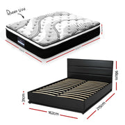 Artiss RGB LED Queen Bed Frame with 32cm Giselle Mattress Set BFRAME-E-LUMI-0907-Q